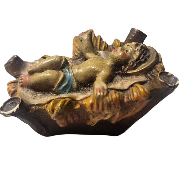 Vintage Baby Jesus Manger Nativity Figurine Christmas Decoration Figure - Picture 3 of 16